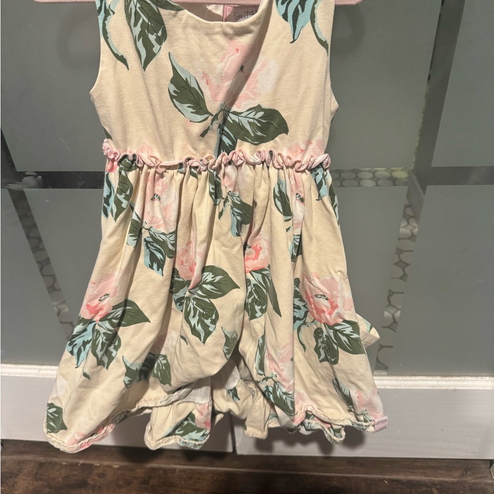 SweetHoney Cream and Pink Floral Dress